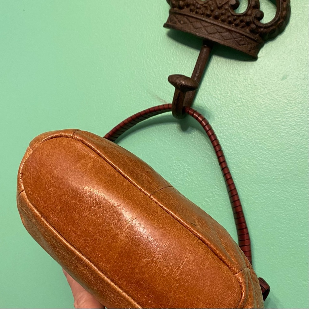 Fossil Small Leather Handbag Rattan Handle - Picture 4 of 11